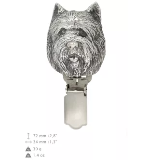 Cairn Terrier clipring posrebrzany w pudełku Art-Dog