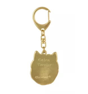 Cairn Terrier - keychain and necklace with a dog in a box, high-quality gold-plated product, Art-Dog brand