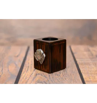 Bullmastiff - wooden candle holder with a dog, a unique souvenir after losing a dog, a handicraft from the Art-Dog brand