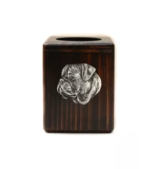 Bullmastiff II - Holzkerzenständer mit Hund, einzigartiges Andenken an den Verlust eines Hundes, Handwerkskunst der Marke Art-Dog