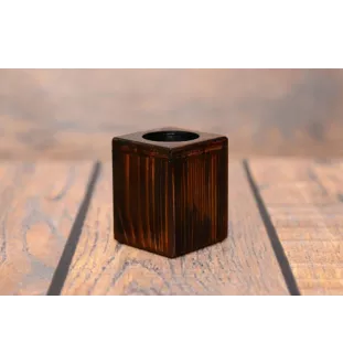 Bullmastiff II - wooden candle holder with a dog, a unique souvenir after losing a dog, a handicraft from the Art-Dog brand