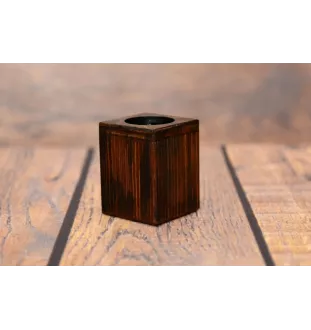Bullmastiff II - wooden candle holder with a dog, a unique souvenir after losing a dog, a handicraft from the Art-Dog brand