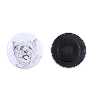 Cairn Terrier Magnet mit einem Hundepfotenabdruck, außergewöhnlich leicht, starker Magnet, handgefertigtes Produkt der Marke Art-Dog
