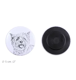 Cairn Terrier Magnet mit einem Hundepfotenabdruck, außergewöhnlich leicht, starker Magnet, handgefertigtes Produkt der Marke Art-Dog