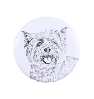 Cairn Terrier Magnet mit einem Hundepfotenabdruck, außergewöhnlich leicht, starker Magnet, handgefertigtes Produkt der Marke Art-Dog