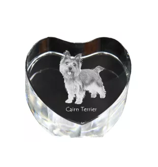 Cairn Terrier - une photo de chien dans un cristal, un cœur en cristal, un cadre photo exceptionnel de la marque Art-Dog
