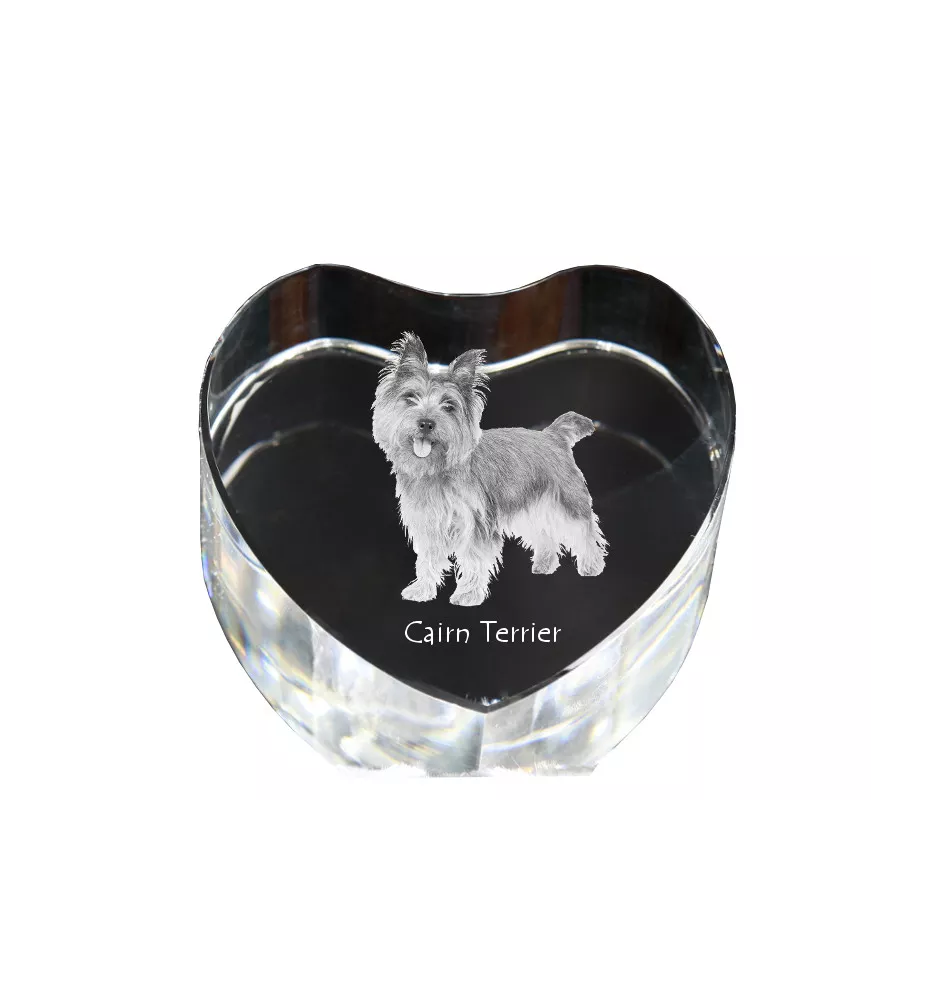 Cairn Terrier - a photo of a dog in crystal, crystal heart, unique photo frame from the Art-Dog brand