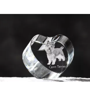 Cairn Terrier - a photo of a dog in crystal, crystal heart, unique photo frame from the Art-Dog brand