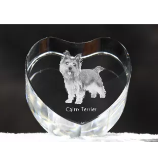 Cairn Terrier - a photo of a dog in crystal, crystal heart, unique photo frame from the Art-Dog brand