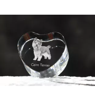 Cairn Terrier - a photo of a dog in crystal, crystal heart, unique photo frame from the Art-Dog brand