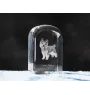 Cairn Terrier - crystal cube with a photo, photo of a dog in crystal, cubic paperweight from Art-Dog brand
