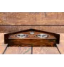 Cairn Terrier - wooden stand with bowls for a dog, decorative dog bowls, a gift for adopting a dog from the Art-Dog brand