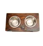 Cairn Terrier - wooden stand with bowls for a dog, steel dog bowls, a gift for adopting a dog from the Art-Dog brand