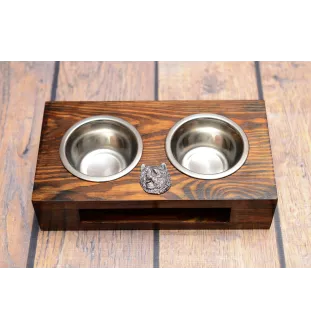 Cairn Terrier - support en bois avec des bols pour chien, bols pour chien en acier, cadeau pour l'adoption d'un chien de la marque Art-Dog