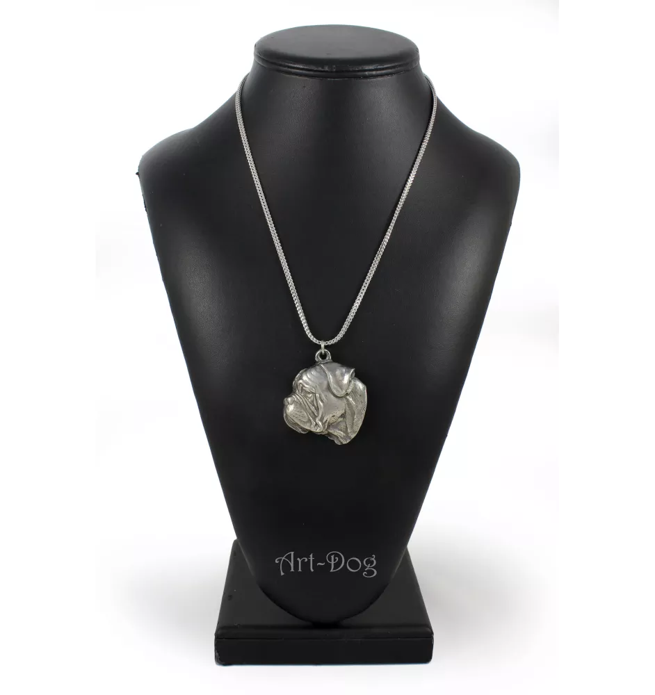Bullmastiff - un collier avec un chien, un pendentif de chien sur une chaîne en argent, un bijou unique de la marque Art-Dog
