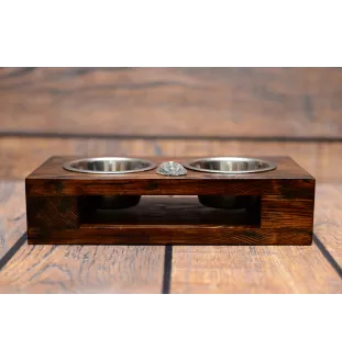 Cairn Terrier II - Holzständer mit Näpfen für Hunde, Edelstahlnäpfe, Geschenk zur Adoption eines Hundes von der Marke Art-Dog