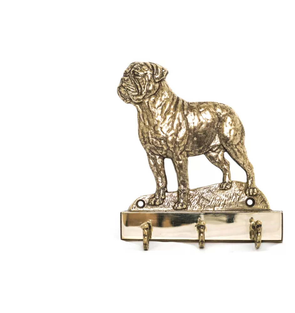 Bullmastiff - key holder with a dog, brass handle for dog accessories, an elegant decoration for the hallway from the Art-Dog brand.