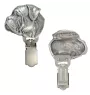 Bullmastiff - Brosche mit Clip, Startnummernhalter, versilberte Anstecknadel für Hundeausstellungen der Marke Art-Dog