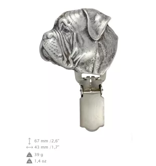 Bullmastiff - broche avec pince, support pour numéro de départ, épingle argentée pour exposition de chiens de la marque Art-Dog