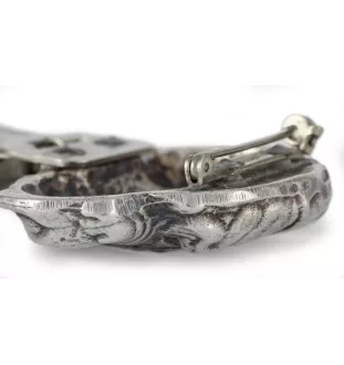 Bullmastiff - brooch with a clip, holder for a start number, silver-plated dog show pin from the Art-Dog brand