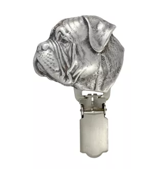 Bullmastiff - Brosche mit Clip, Startnummernhalter, versilberte Anstecknadel für Hundeausstellungen der Marke Art-Dog