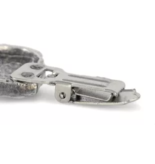 Bullmastiff - brooch with a clip, holder for a start number, silver-plated dog show pin from the Art-Dog brand