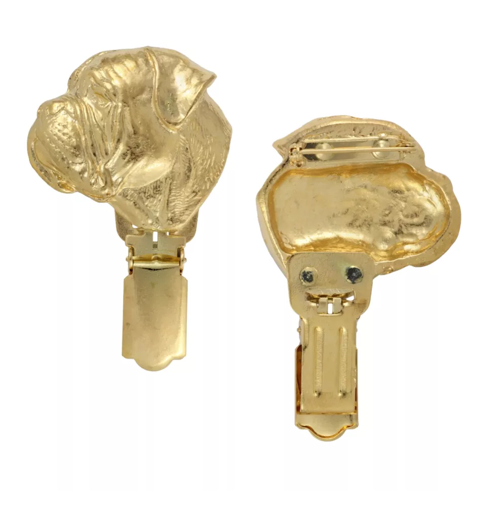 Bullmastiff - Brosche mit Clip, vergoldeter Startnummernhalter, elegante Hundeaustellungsnadel der Marke Art-Dog
