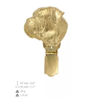 Bullmastiff - Brosche mit Clip, vergoldeter Startnummernhalter, Geschenk für Hundeausstellung der Marke Art-Dog