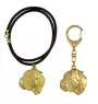 Bullmastiff - keychain and necklace with a dog in a box, high-quality gold-plated product, Art-Dog brand