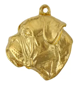 Bullmastiff - porte-clés et collier avec chien dans une boîte, produit plaqué or de haute qualité, marque Art-Dog