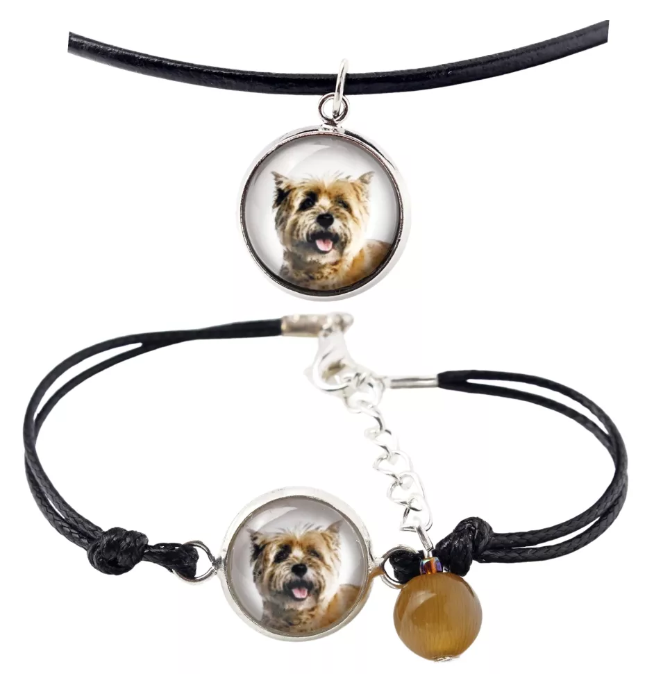 Cairn Terrier - a set of jewelry with your photo, handmade set, bracelet and necklace by Art.-Dog brand