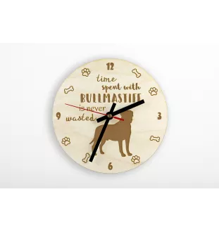 Bullmastiff - Hundeuhr, Holzuhr, Wanduhr für Hundefreunde, Tisch- und Regaluhr, Art-Dog