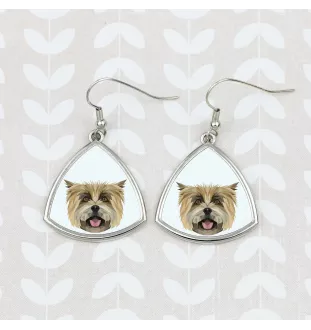 Cairn Terrier - earrings with a picture and the inscription geometric dog Art-Dog