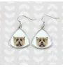 Cairn Terrier - boucles d'oreilles avec une photo et un motif de chien géométrique Art-Dog