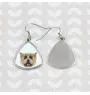 Cairn Terrier - boucles d'oreilles avec une photo et un motif de chien géométrique Art-Dog