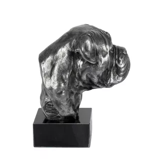 Bullmastiff - Figur auf Marmor, mit Silbermetall überzogen, handgefertigt, Marke Art-Dog