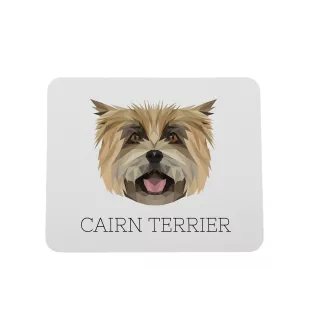 Cairn Terrier - tapis de souris géométrique avec photo et inscription Art-Dog