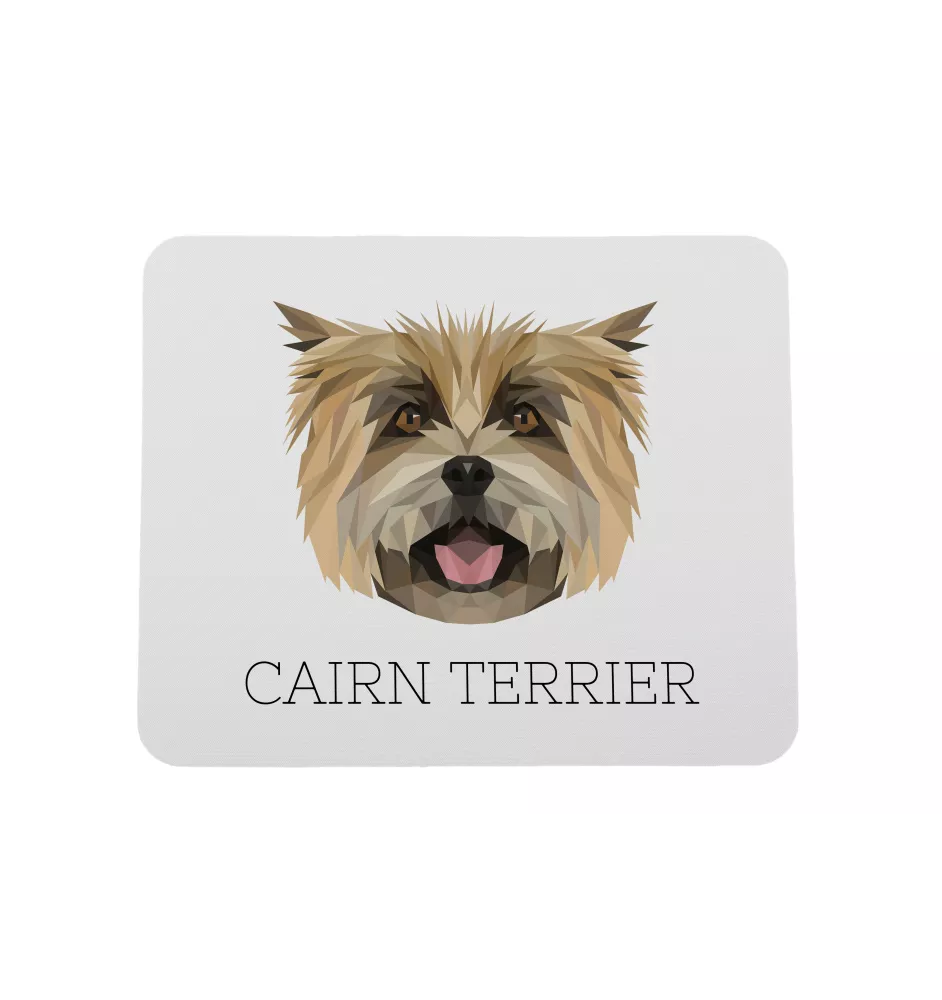 Cairn Terrier - tapis de souris géométrique avec photo et inscription Art-Dog