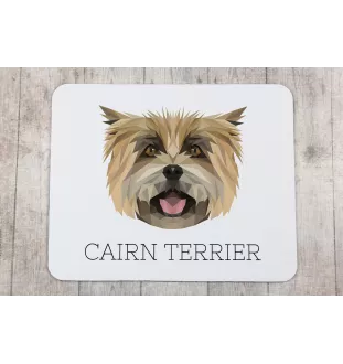 Cairn Terrier - geometrisches Mauspad mit Bild und Aufschrift von Art-Dog