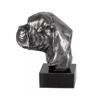 Bullmastiff - figurine on marble, covered with silver metal, handmade, brand Art-Dog