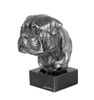 Bullmastiff - figurine en marbre, recouverte de métal argenté, fabriquée à la main, marque Art-Dog