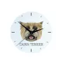Cairn Terrier - geometric wall clock with a picture and the brand name Art-Dog