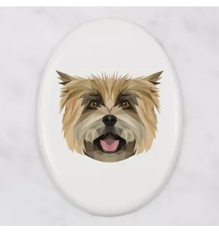 Cairn Terrier - Fliese mit geometrischem Bild und Schriftzug der Marke Art-Dog