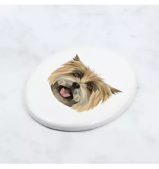 Cairn Terrier - Fliese mit geometrischem Bild und Schriftzug der Marke Art-Dog