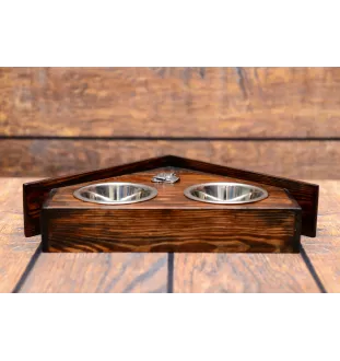 Bullmastiff - support en bois avec des bols pour chien, bols pour chien décoratifs, cadeau pour l'adoption d'un chien de la marque Art-Dog