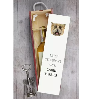 Cairn Terrier - une boîte géométrique avec une photo et un texte pour le vin de la marque Art-Dog