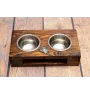 Bullmastiff - wooden stand with bowls for a dog, steel dog bowls, a gift for adopting a dog from the Art-Dog brand