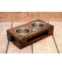 Bullmastiff - wooden stand with bowls for a dog, steel dog bowls, a gift for adopting a dog from the Art-Dog brand