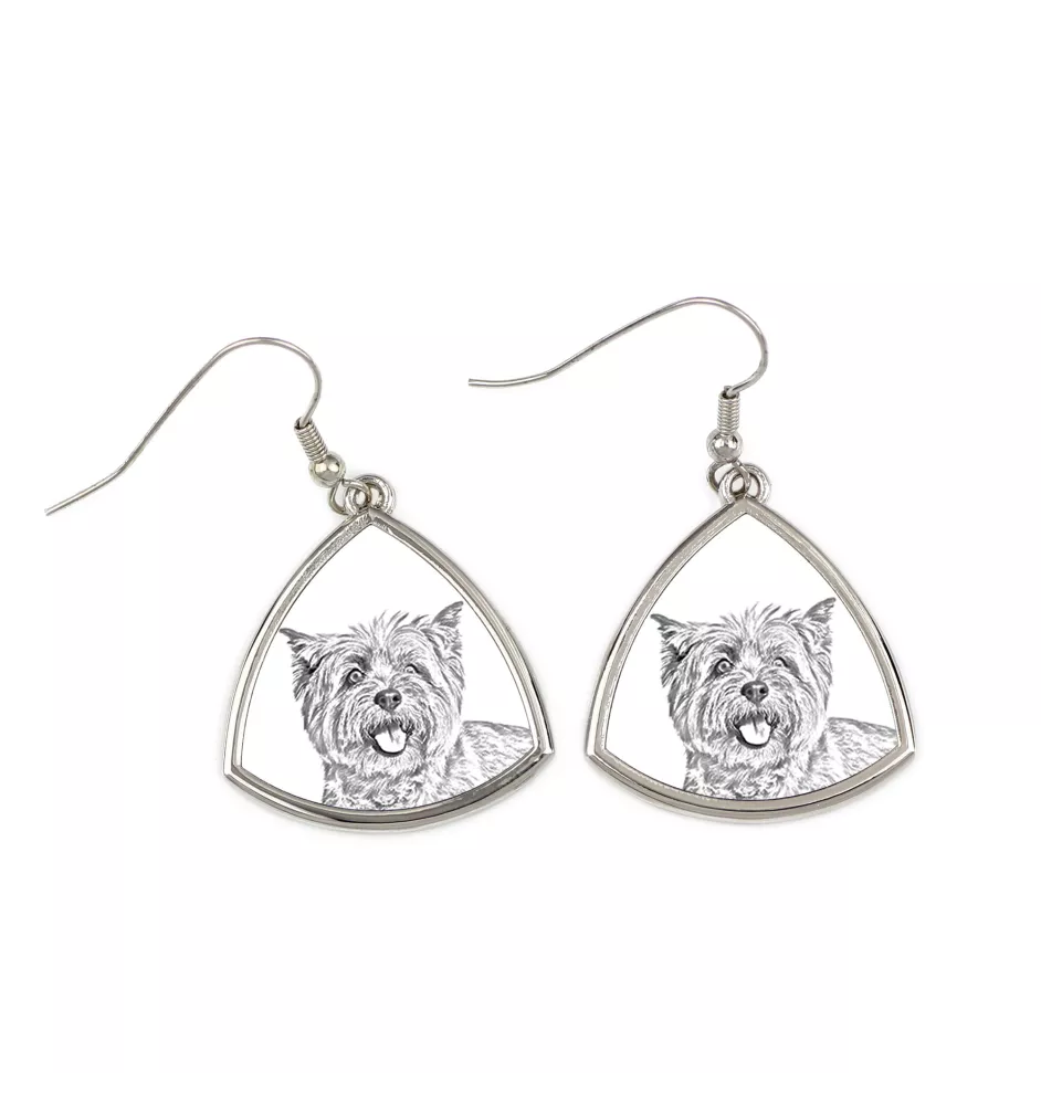 Cairn Terrier - boucles d'oreilles avec chien, boucles d'oreilles pendantes avec photo, bijoux personnalisés avec impression de la marque Art-Dog