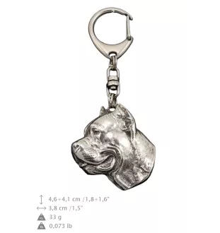 Cane Corso, Chien De Cour Italien - Porte-clés argenté avec chien, décoration de sac à main, pendentif de sac à dos par la marque Art-Dog